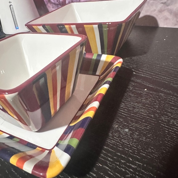 The Pampered Chef Simple Additions striped square serving dishes - Picture 11 of 13